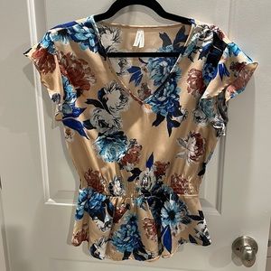 Floral Peplum Blouse (Size S)
